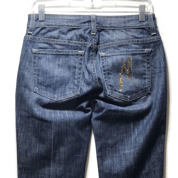 Marciano Bootcut Jeans Size 26 (4) Dark Wash Gold Embellishments - Picture 4 of 10